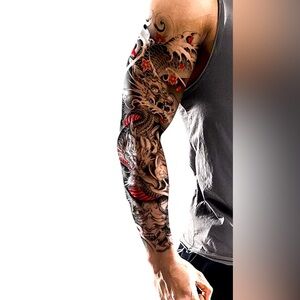 Temporary Sleeve Tattoo-Dragons/Devil 19”x 7”